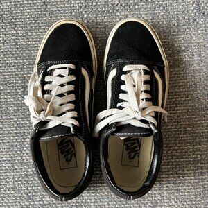 🔥 Vans Kids Old Skool Black White Low-Top Canvas Suede Shoes Men’s Boy’s Sz 6